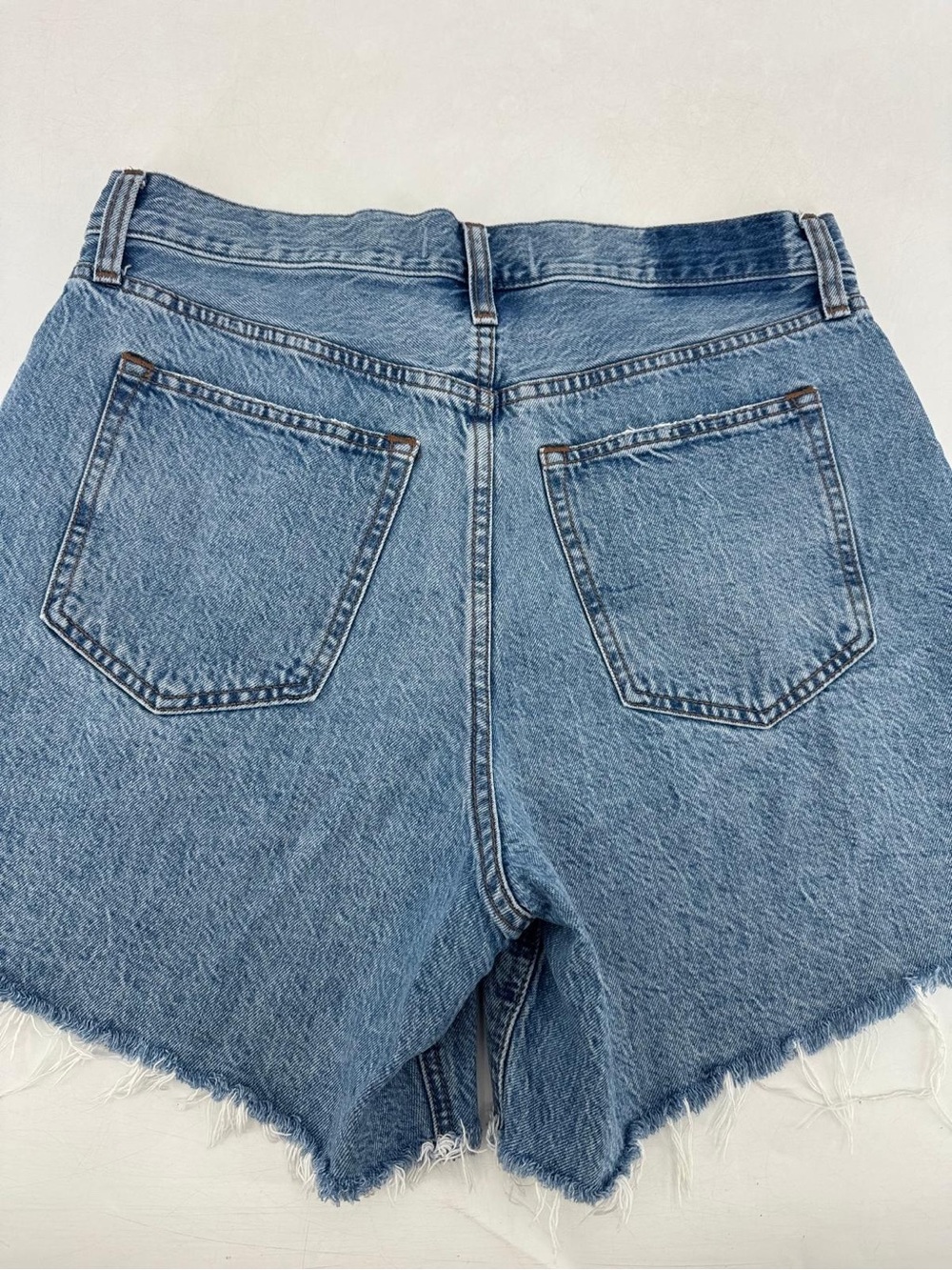 Abercrombie & Fitch The Loose High Rise Retro Y2K Raw Hem Denim Shorts Size 30 - Picture 2 of 11